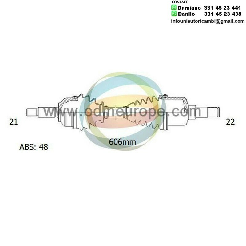 SEMIASSE/ALBERO MOTORE CAMBIO MANUALE ANTERIORE SINISTRO Citroen Saxo da 1996 a 2003 / Peugeot 106 da 1991 a 2000