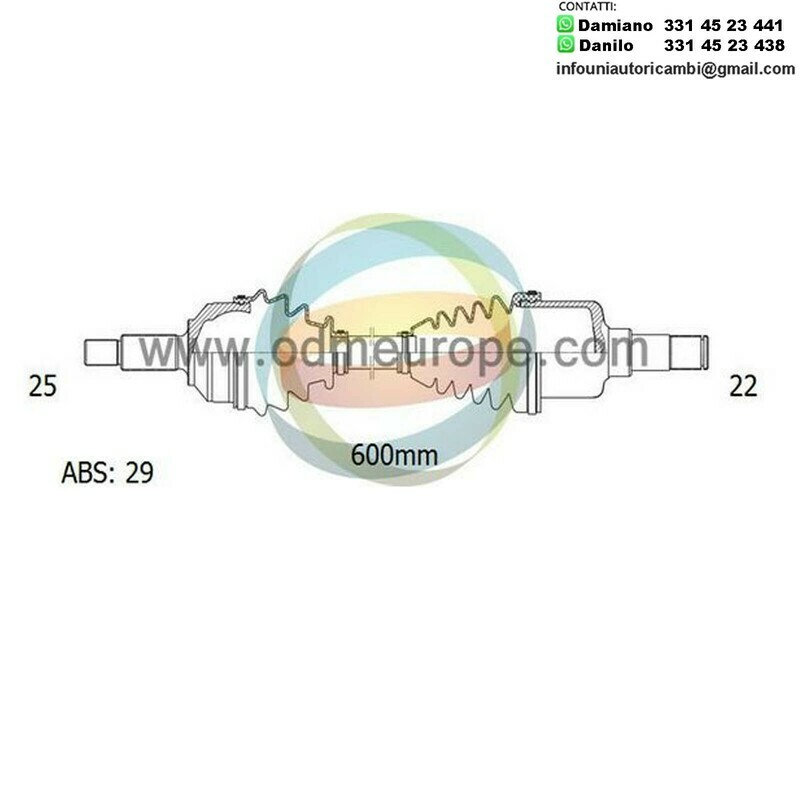 SEMIASSE/ALBERO MOTORE CAMBIO MANUALE ANTERIORE SINISTRO Peugeot 306 da 1993 a 2002 / 306 [Cabriolet] da 1996 a 2002 / 306 [Break]	da 2000 a 2002