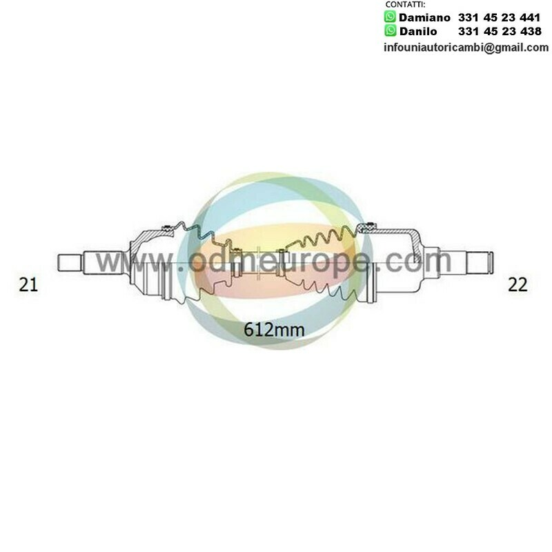 SEMIASSE/ALBERO MOTORE CAMBIO MANUALE ANTERIORE SINISTRO Peugeot 206 / 206 SW da 1998 a 2020