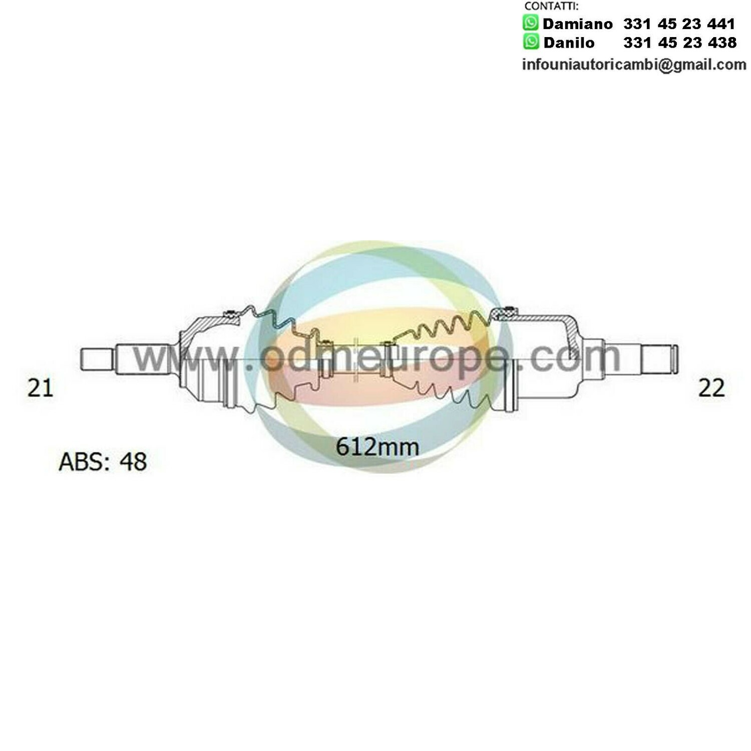 SEMIASSE/ALBERO MOTORE CAMBIO MANUALE ANTERIORE SINISTRO Peugeot 206 / 206 SW da 1998 a 2020