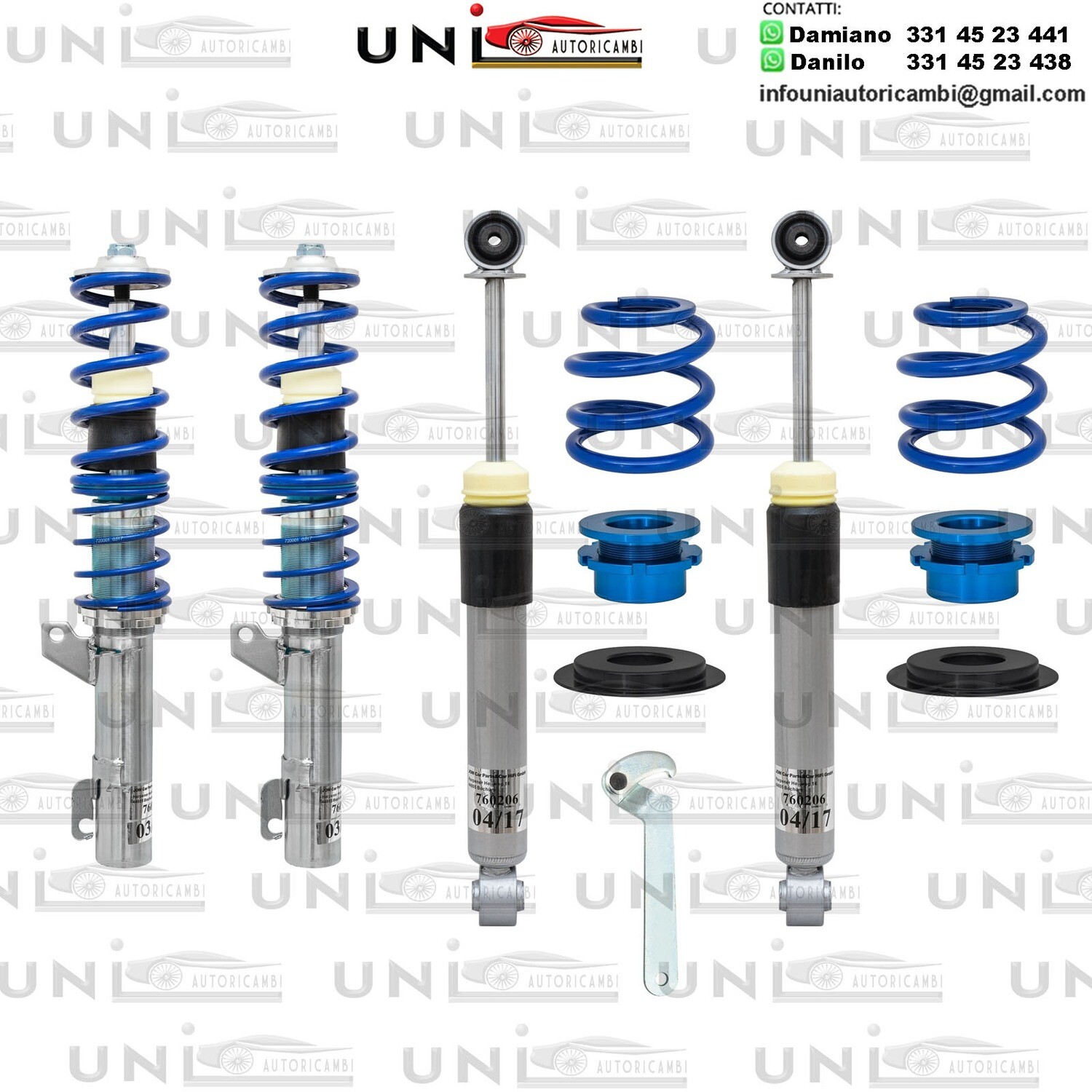 Assetto a Ghiera Regolabile Audi A3 Quattro (8L) da 1996 a 2002