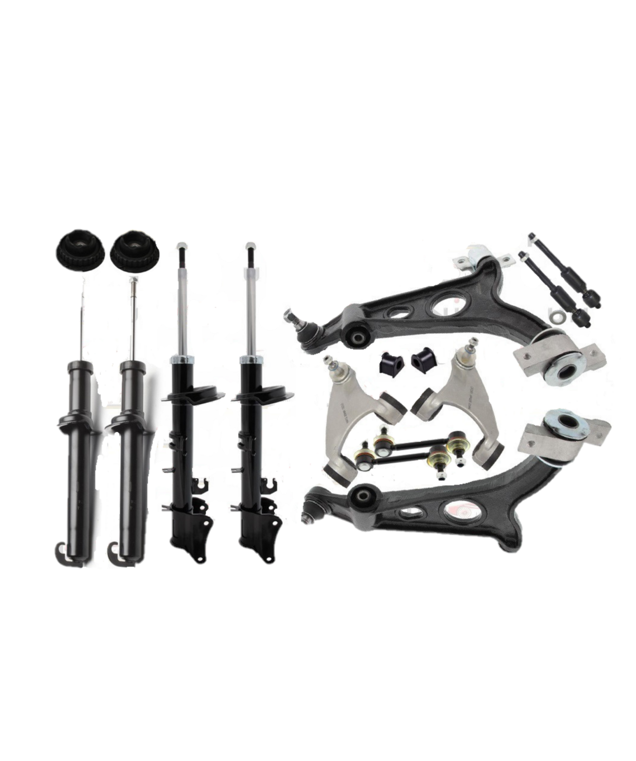 10x Bracci anteriori RINFORZATI SX + DX Mapco Germany + 4Ammortizzatori MAPCO + 2 Supporti Anteriori per ALFA 147 156 GT 1.9jtd