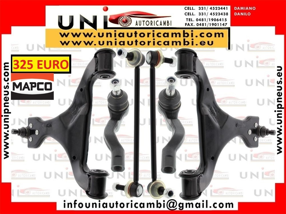 2 Bracci Anteriori Inferiori + 2 Biellette RINFORZATE + 2 Testa barra d`accoppiamento per MERCEDES VITO VIANO W639 dal 2003-