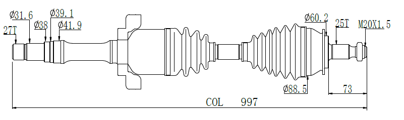 SEMIASSE O ALBERO MOTORE ANTERIORE DESTRO DX COMPLETO CAMBIO MANUALE PER MERCEDES CLASSE A W169 dal 2004-  , CLASSE B W245