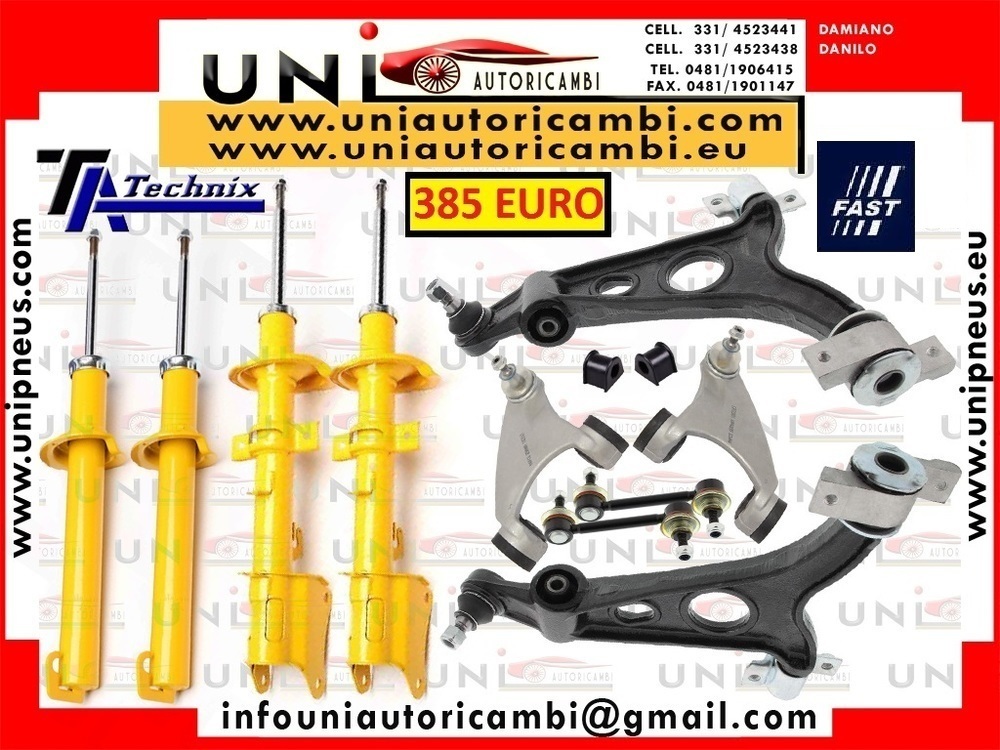 8x Bracci anteriori FAST ORIGINAL + 4 Ammortizzatori TA TECHNIX per ALFA 147 156 GT 1.9jtd