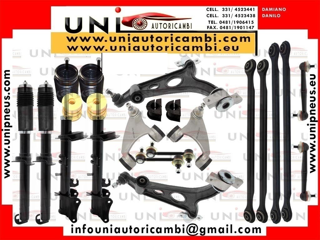 8x Bracci anteriori +6 x Bracci posteriori RINFORZATI + 4 Ammortizzatori MAPCO + 4 Parapolvere + 4 Paracolpi per ALFA 147 156 GT 1.9jtd