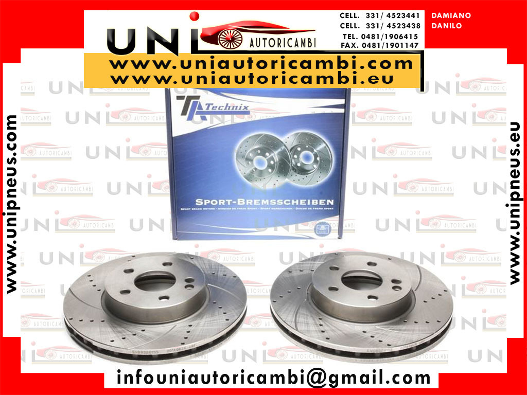 2 Dischi Anteriori FORATI E BAFFATI 300x28 mm per: - MERCEDES-BENZ VIANO W639 dal 2003-  - MERCEDES-BENZ VITO / MIXTO Furgonato (W639) dal 2003-  - MERCEDES-BENZ VITO Autobus (W639) dal 2003-