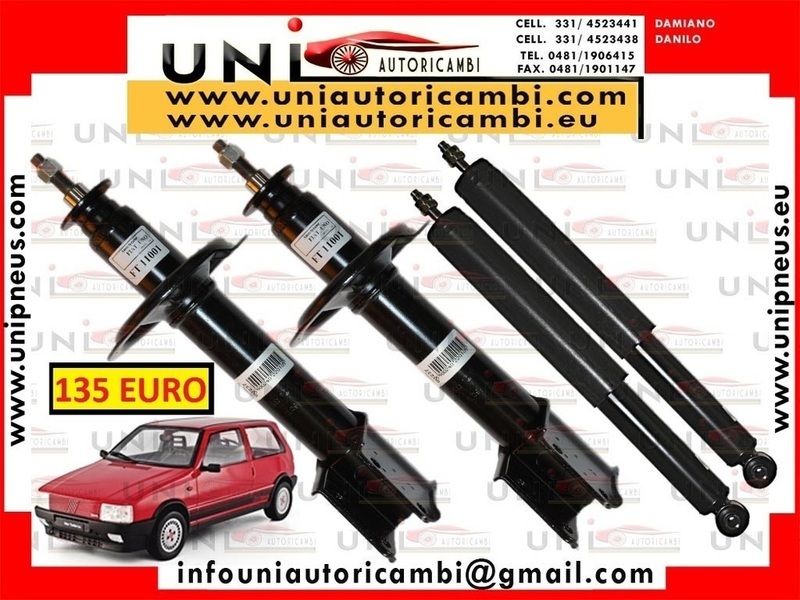 4 Ammortizzatori Normali a gas (2 Anteriori + 2 Posteriori) per: FIAT UNO 146 dal 1983-1996