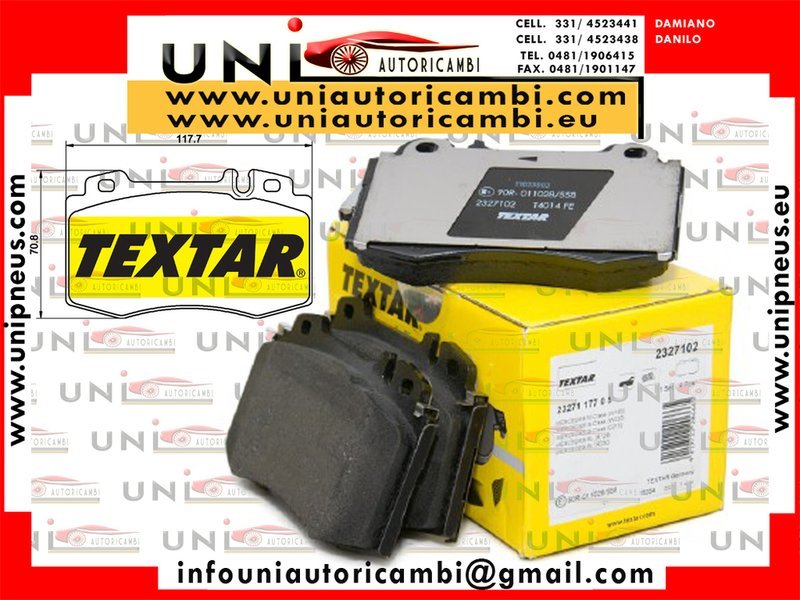 4 Pastiglie Anteriori per: MERCEDES ML W163 da 02.1998 / CLASSE S W220 da 10.1998 / CLASSE S Coupè C215 da 03.1999 / SL R129 da 0.1989 / SL R230 da 10.2001