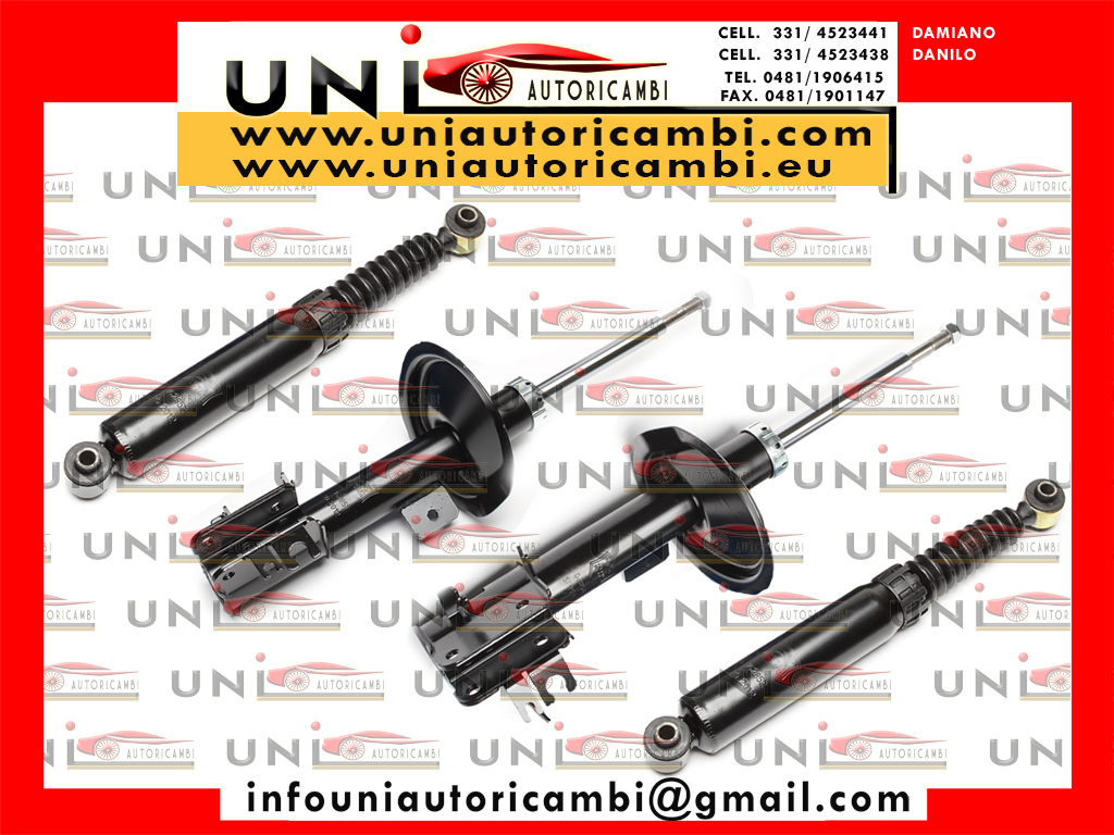 4x Ammortizzatori Normali a Gas per Citröen C8 / Fiat Ulyssee / Lancia Phedra / Peugeot 807 (EA, EB, 179AX, 179, E) da 01.1998