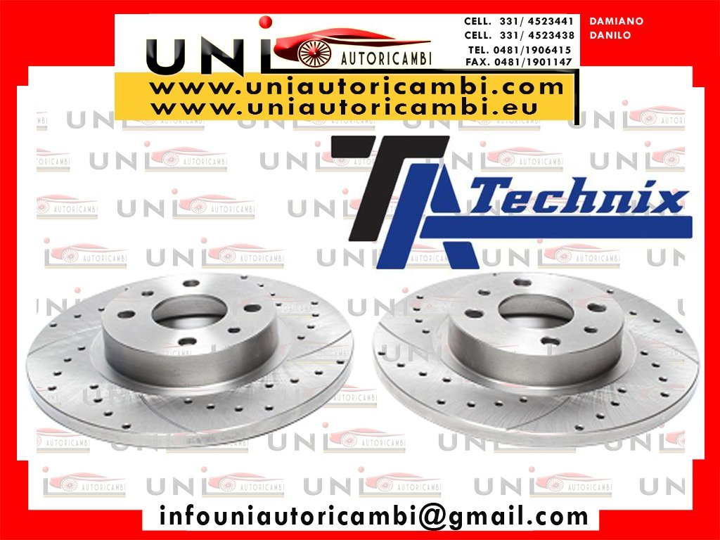 2 Dischi Sportivi Anteriori Pieni Baffati Alfa Romeo 145 / 146 (930) / 155 (167) - Fiat: Brava (182) / Marea (185) / Marea Weekend (185) / Punto (176) / Punto Cabriolet (176C) / Punto Van (176L)