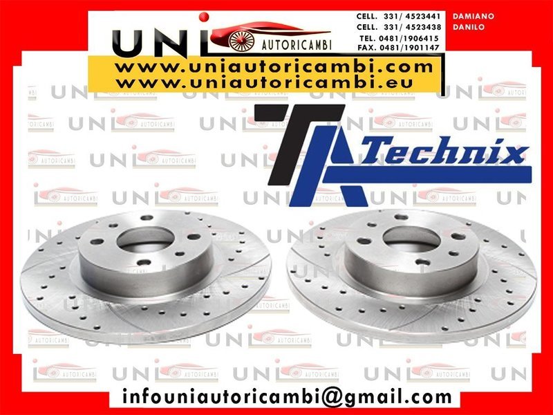 2 Dischi Sportivi Anteriori Pieni Baffati Alfa Romeo 145 / 146 (930) / 155 (167) - Fiat: Brava (182) / Marea (185) / Marea Weekend (185) / Punto (176) / Punto Cabriolet (176C) / Punto Van (176L)