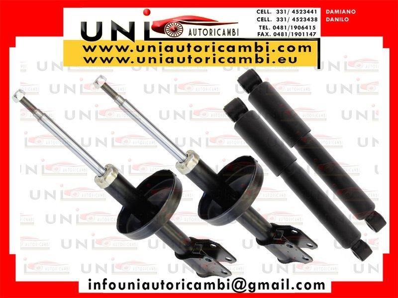 4 Ammortizzatori 2 Anteriori + 2 Posteriori ad Olio FAST per: NISSAN KUBISTAR x76 dal 2003 NISSAN KUBISTAR Furgonato X80 dal 2003 RENAULT KANGOO KC0/1 dal 1997 RENAULT KANGOO Express FC0/1 dal 1997