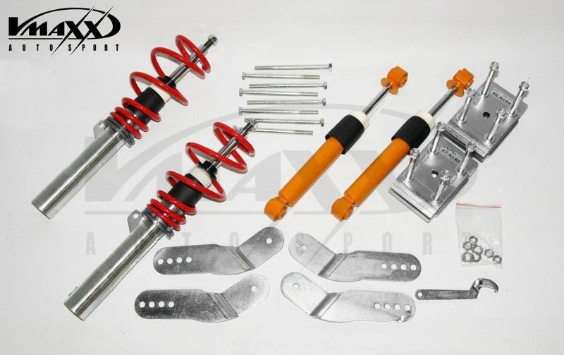 ASSETTO A GHIERA REGOLABILE V-MAXX VW Caddy Maxi/Life Max.(2K) da 04  FRONT AXLE load <-- 1105Kg. excl.4-Motion/XENON (Ø 55mm!!) Posteriore (incl. kit regolazione balestre)