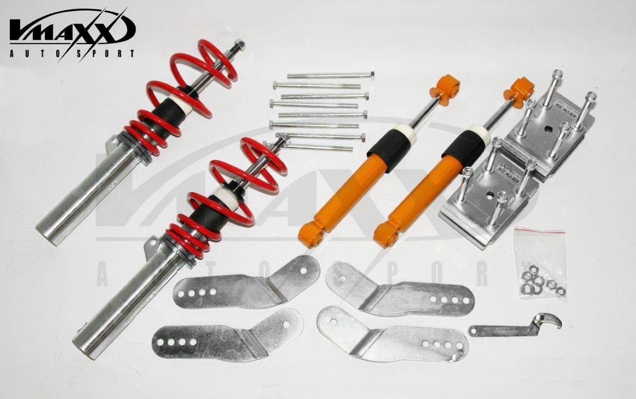 ASSETTO A GHIERA REGOLABILE V-MAXX VW Caddy Maxi/Life Max.(2K) da 04   FRONT AXLE load 1105Kg. --> 1200Kg. excl.4-Motion/XENON (Ø 55mm!!) Posteriore (incl. kit regolazione balestre)