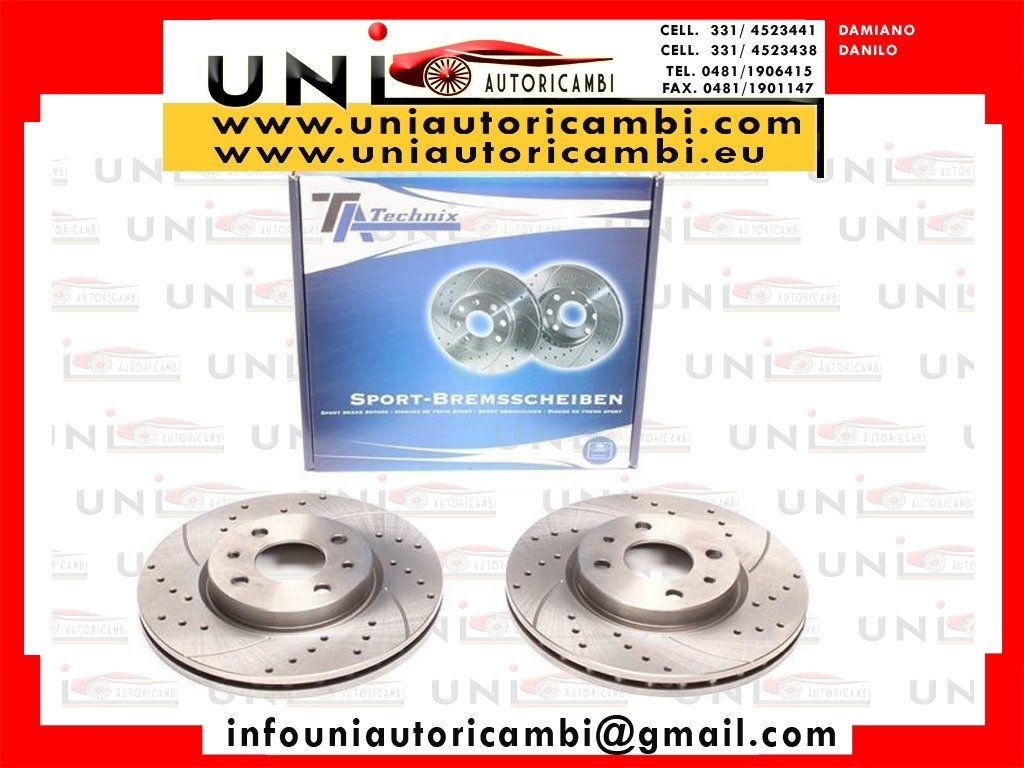 2 Dischi Anteriori Ventilati Forati e Baffati 257x22 per: ALFA MITO (955) CITROEN NEMO FIAT 500 BRAVO DOBLO FIORINO IDEA LINEA PANDA QUBO STILO LANNCIA DEDRA MUSA  YPSILON PEUGEOT BIPPER