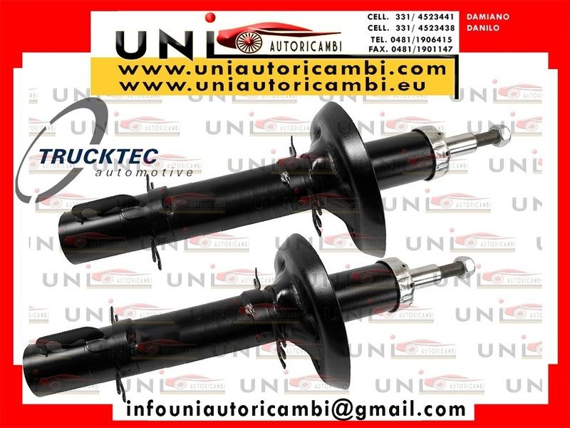 2x Ammortizzatori Anteriori Normali a Gas Audi A3 8L 09.1996 Seat Leon 1M dal 1997 / Skoda Octavia 1U dal 1996 / VW BORA 1J dal 1998 / VW GOLF 4 IV dal 1997