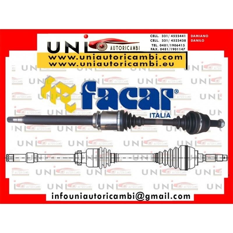 Semiasse Anteriore Destro DX Cambio Automatico per: Alfa Romeo 166 2.4JTD