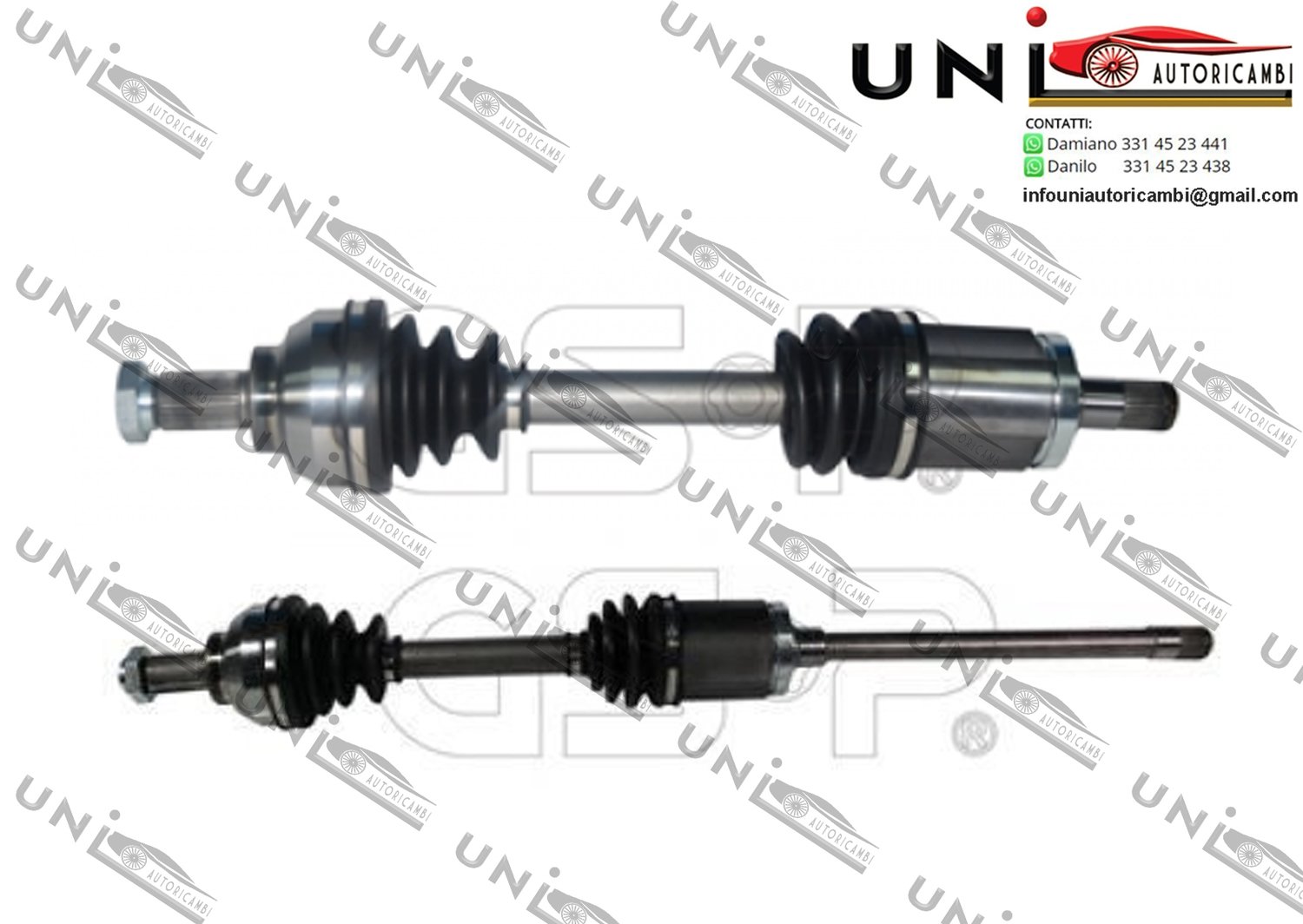 2 SEMIASSI / ALBERO MOTORE CAMBIO AUTOMATICO / CAMBIO VELOCITÀ MANUALE ASSALE ANTERIORE SINISTRO SX + DESTRO DX PER: BMW SERIE 3 E46 DAL 2000- / BMW SERIE 3 E46 TOURING DAL 2000- XD