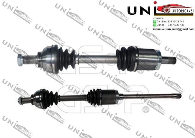 2 SEMIASSI / ALBERO MOTORE CAMBIO AUTOMATICO / CAMBIO VELOCITÀ MANUALE ASSALE ANTERIORE SINISTRO SX + DESTRO DX PER: BMW SERIE 3 E46 DAL 2000- / BMW SERIE 3 E46 TOURING DAL 2000- XD