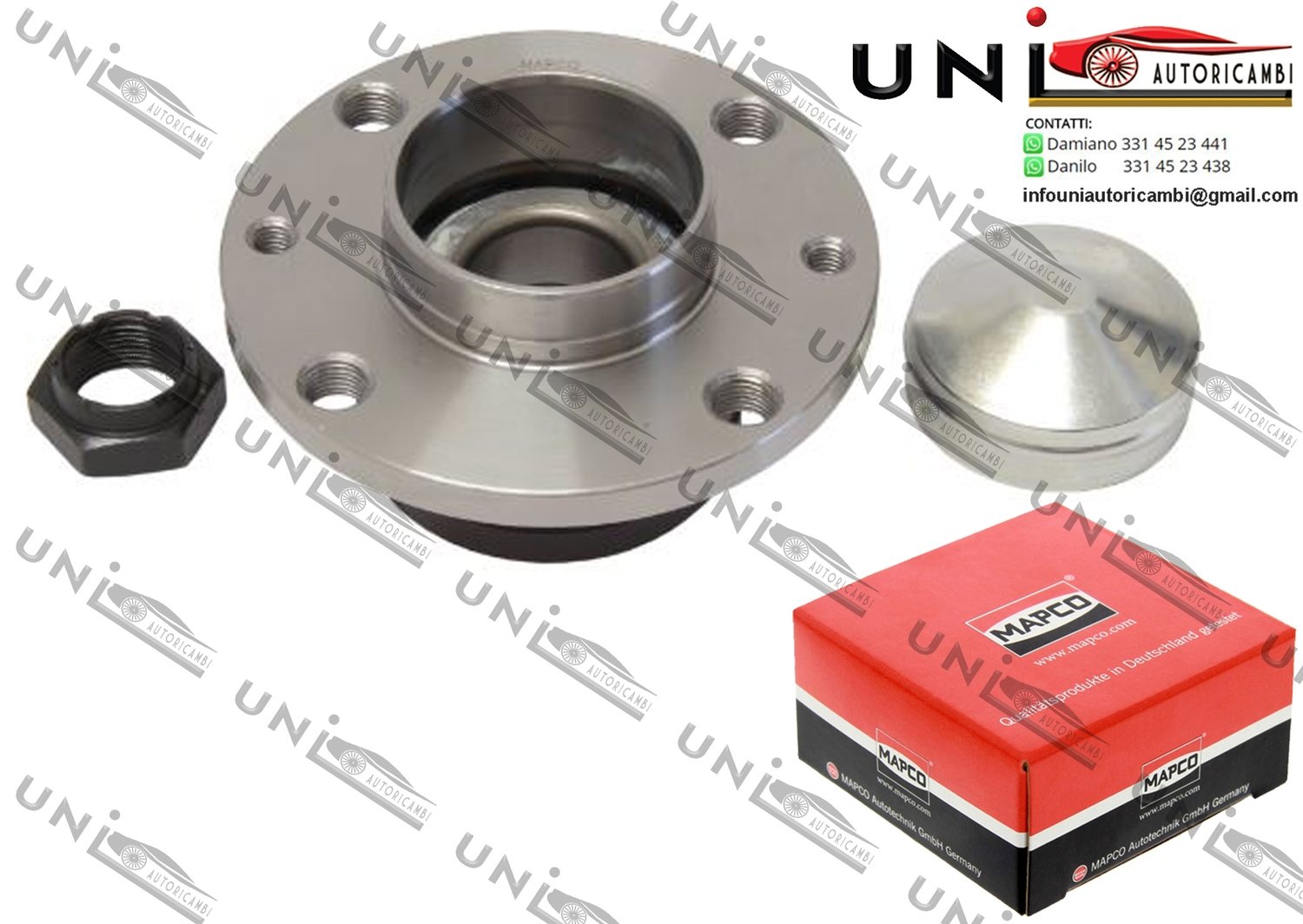 Kit Cuscinetto Ruota Assale Posteriore Bilaterale / Fiat Siena da 1996 / Fiat Fiorino Furgonato da 2007 / Fiat Qubo da 2008 / Fiat Barchetta da 1995 / Fiat Stilo da 2001