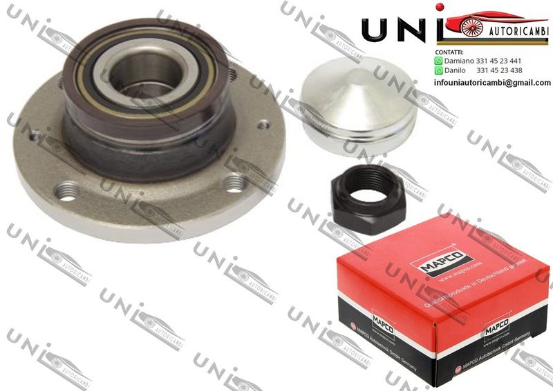 Kit 1 Mozzo Ruota con Cuscinetto Assale Posteriore Bilaterale / Abarth Grande Punto da 2007 / Fiat Grande Punto da 2005 / Fiat Punto Evo da 2008 / Fiat Punto Van da 2006