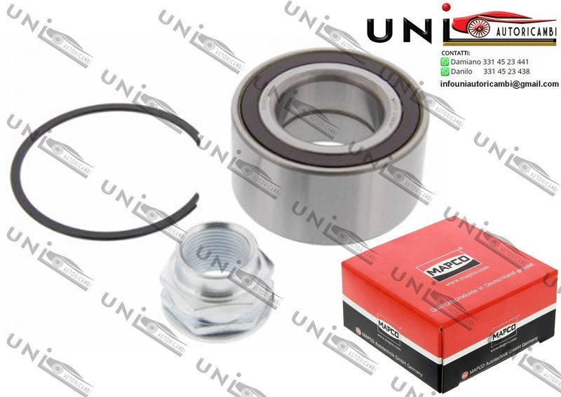 Kit Cuscinetto Ruota Assale Anteriore / Posteriore Bilaterale / Fiat 500 da 2007 / Fiat Panda Van da 2003 / Fiat Seicento / 600 Van da 1998 / Ford KA da 2008