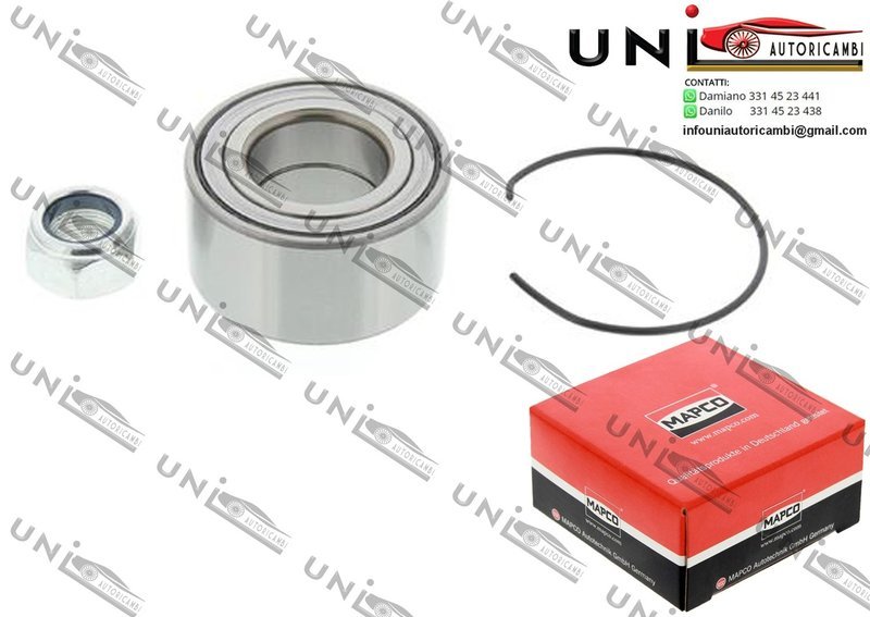 Kit Cuscinetto Ruota Assale Anteriore Bilaterale / Renault Rapid Furgonato (F40. G40) da 1998 / Renault 21 Furgonato (S48) da 1995 / Renault 19 I (B/C53) da 1994 / Dacia Sandero II da 2012