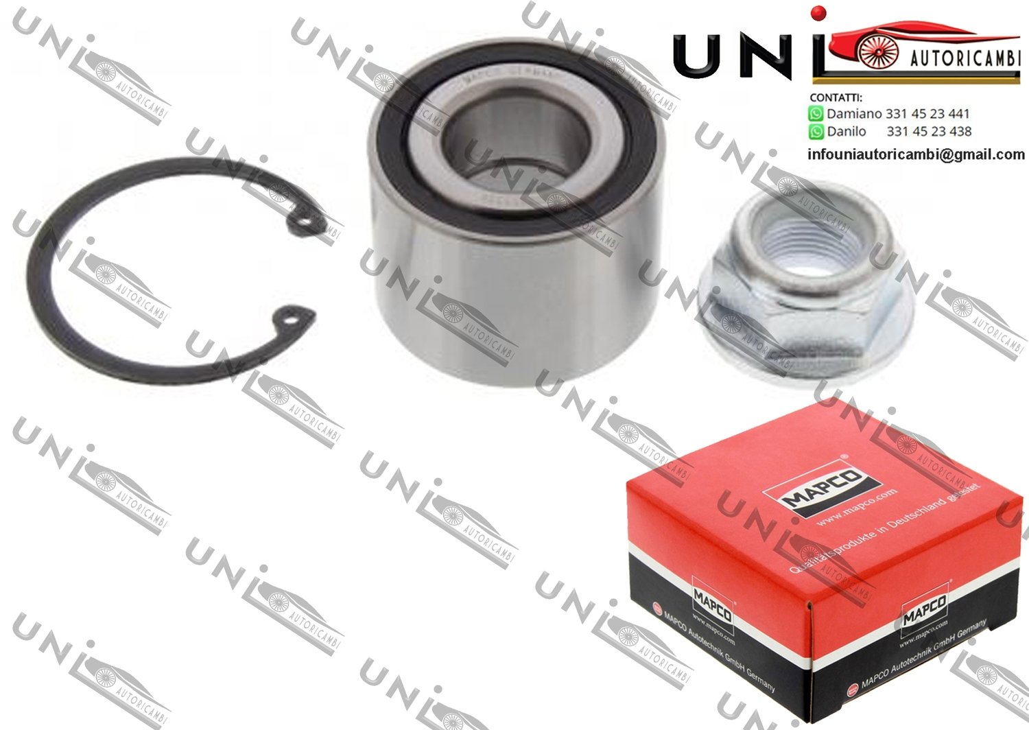 Kit Cuscinetto Ruota Assale Posteriore Bilaterale / Chevrolet Kalos / Tre volumi da 2005 / Chevrolet Spark da 2010 / Dacia Logan da 2004 / Dacia Logan Express da 2009 / Dacia Logan MCV da 2007