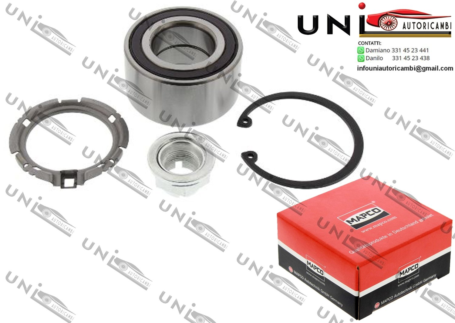 Kit Cuscinetto Ruota Assale Anteriore Bilaterale / Renault Kangoo da 2008 / Dacia Sandero II da 2012 / Renault Captur da 2013 / Renault Logan Express da 2007 / Dacia Logan II da 2012