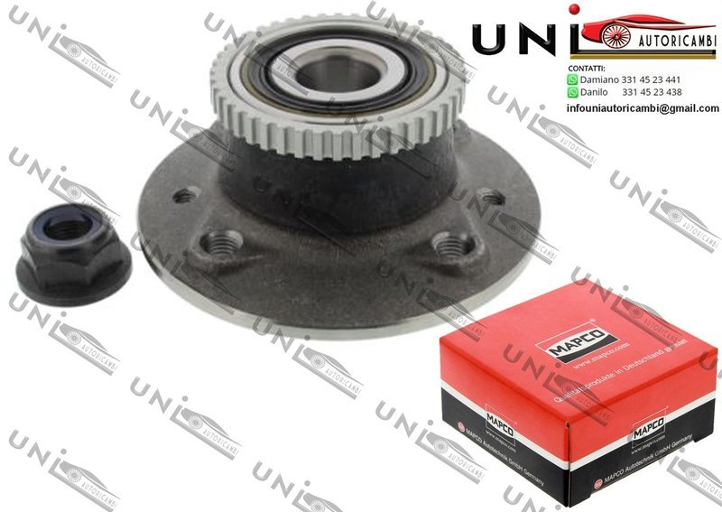 Kit Cuscinetto Ruota Assale Posteriore Bilaterale / Nissan Kubistar da 2003 / Nissan Kubistar​ Furgonato da 2003 / Renault Kangoo da 1997 / Renault Kangoo Rapid da 1997