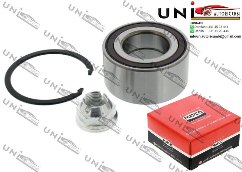 Kit Cuscinetto Ruota Assale Anteriore Bilaterale / Dacia Duster 1.5 da 2010 / Dacia Duster 1.6 da 2010 / Renault Duster da 2011 / Renault Fluence da 2010 / Renault Megane CC da 2010