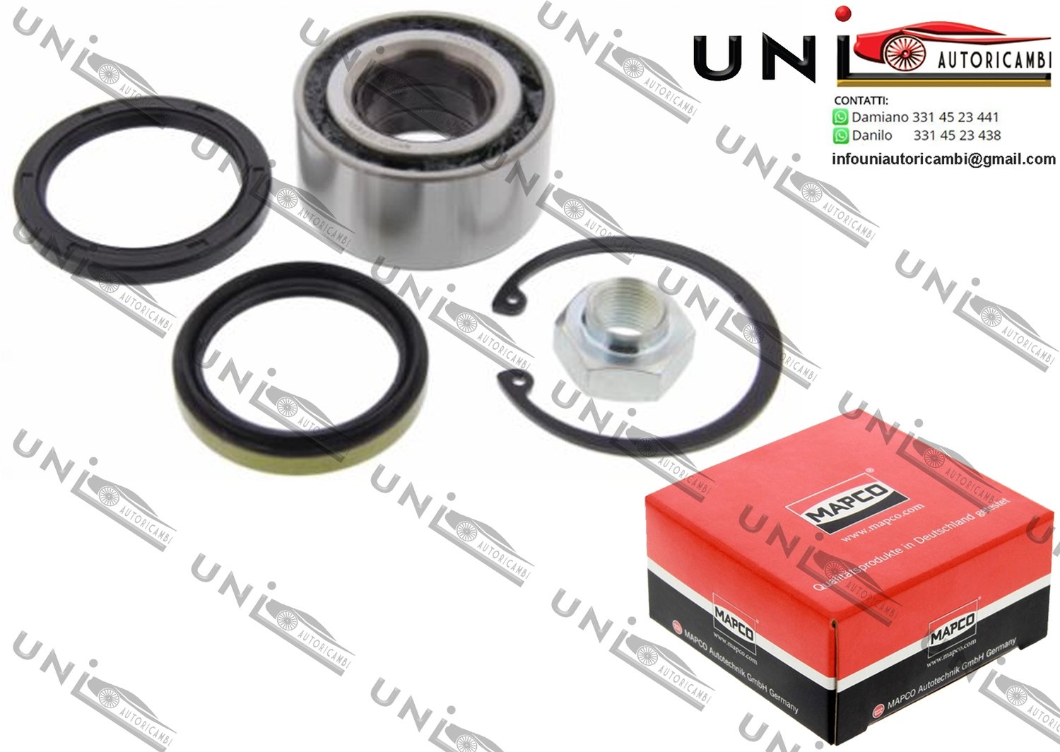 Kit Cuscinetto Ruota Assale Anteriore Bilaterale / Suzuki Alto da 1994 / Suzuki Alto da 2000 / Suzuki Swift Cabriolet da 1991 / Suzuki Swift II 2 volumi / Coda spiovente da 1989