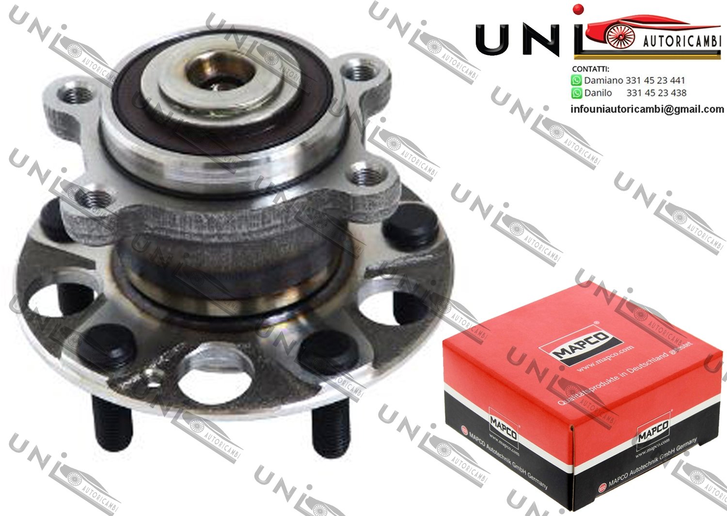 Kit Cuscinetto Ruota Assale Posteriore Bilaterale / Acura TSX da 2003 / Honda Accord VII da 2003 / Honda Civic VIII Tre volumi da 2006