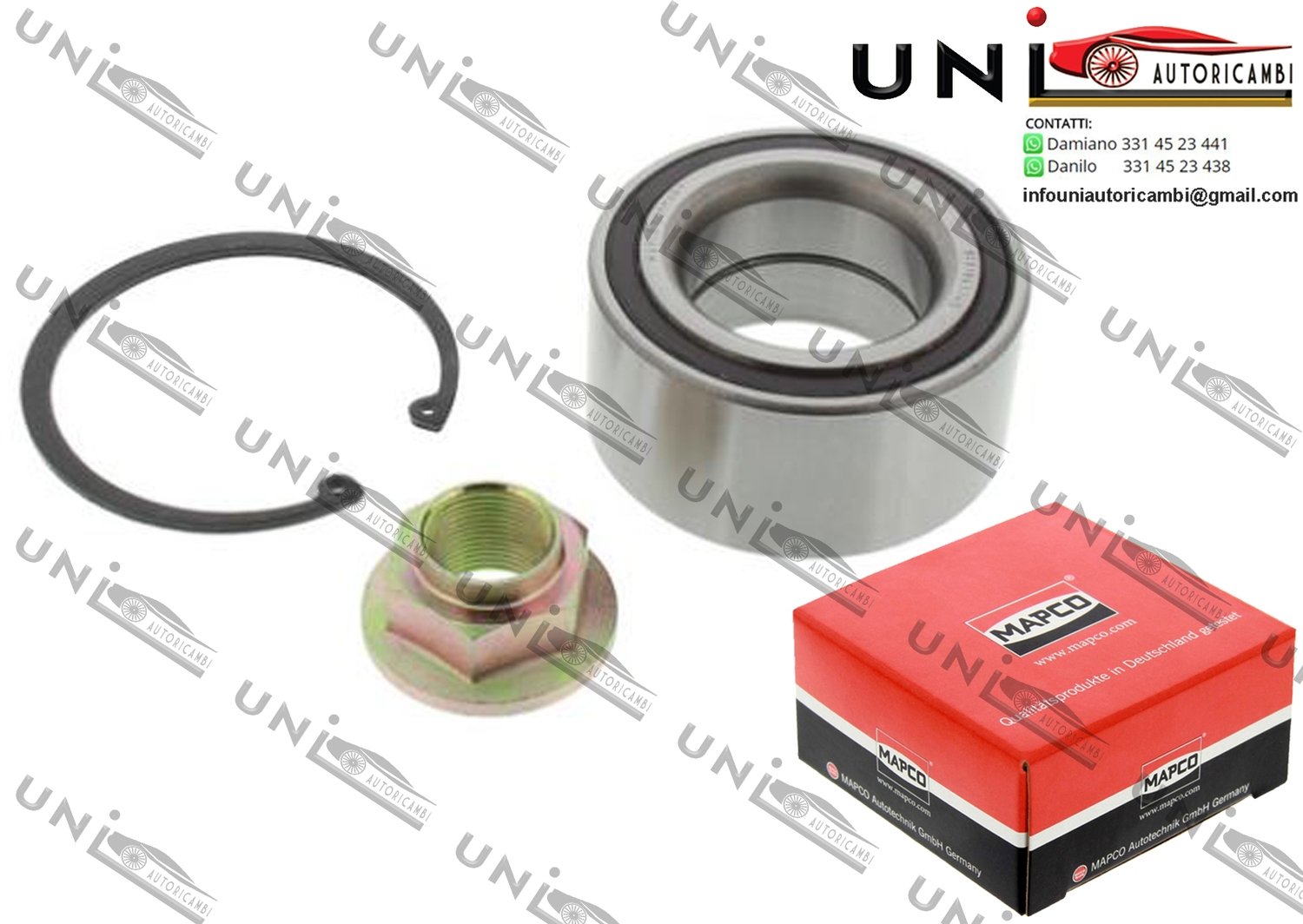 Kit Cuscinetto Ruota Assale Anteriore Bilaterale / Honda Accord VII da 2003 / Honda Accord VII​ Tourer da 2003 / Honda Civic VIII Hatchback da 2006 / Honda FR-V da 2005