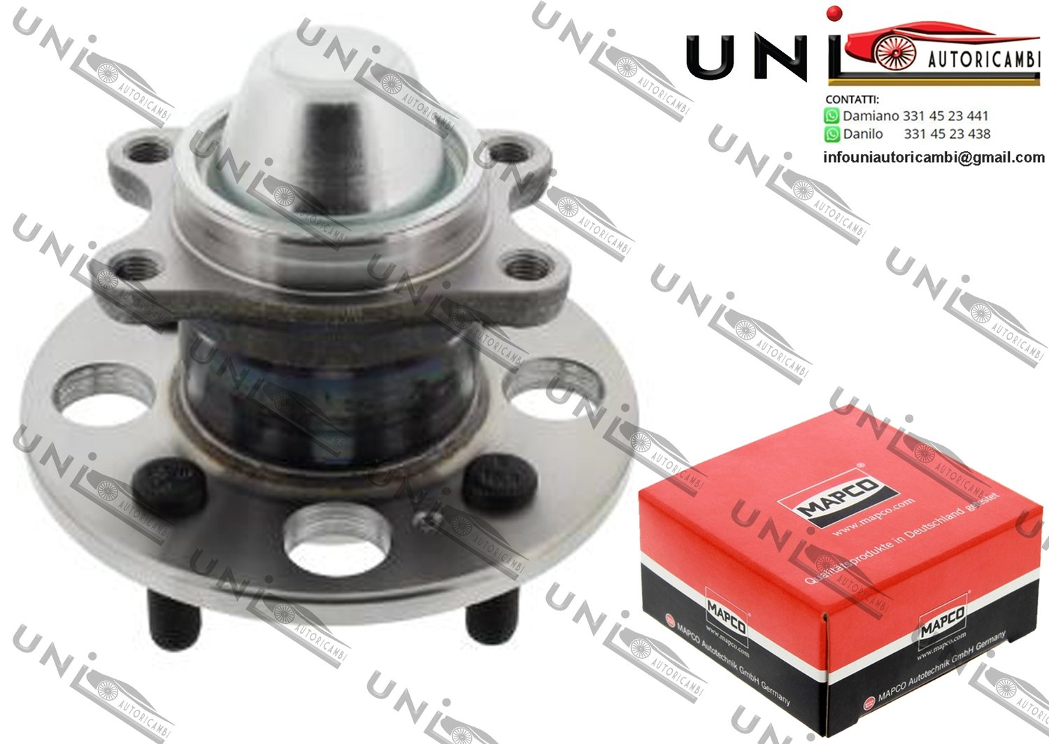 MOZZO Ruota ​con Cuscinetto Assale Posteriore Bilaterale / Hyundai Accent III / Tre volumi da 2005 / Hyundai Getz da 2002 / Kia Picanto da 2004 / Kia Rio II / Tre volumi da 2005