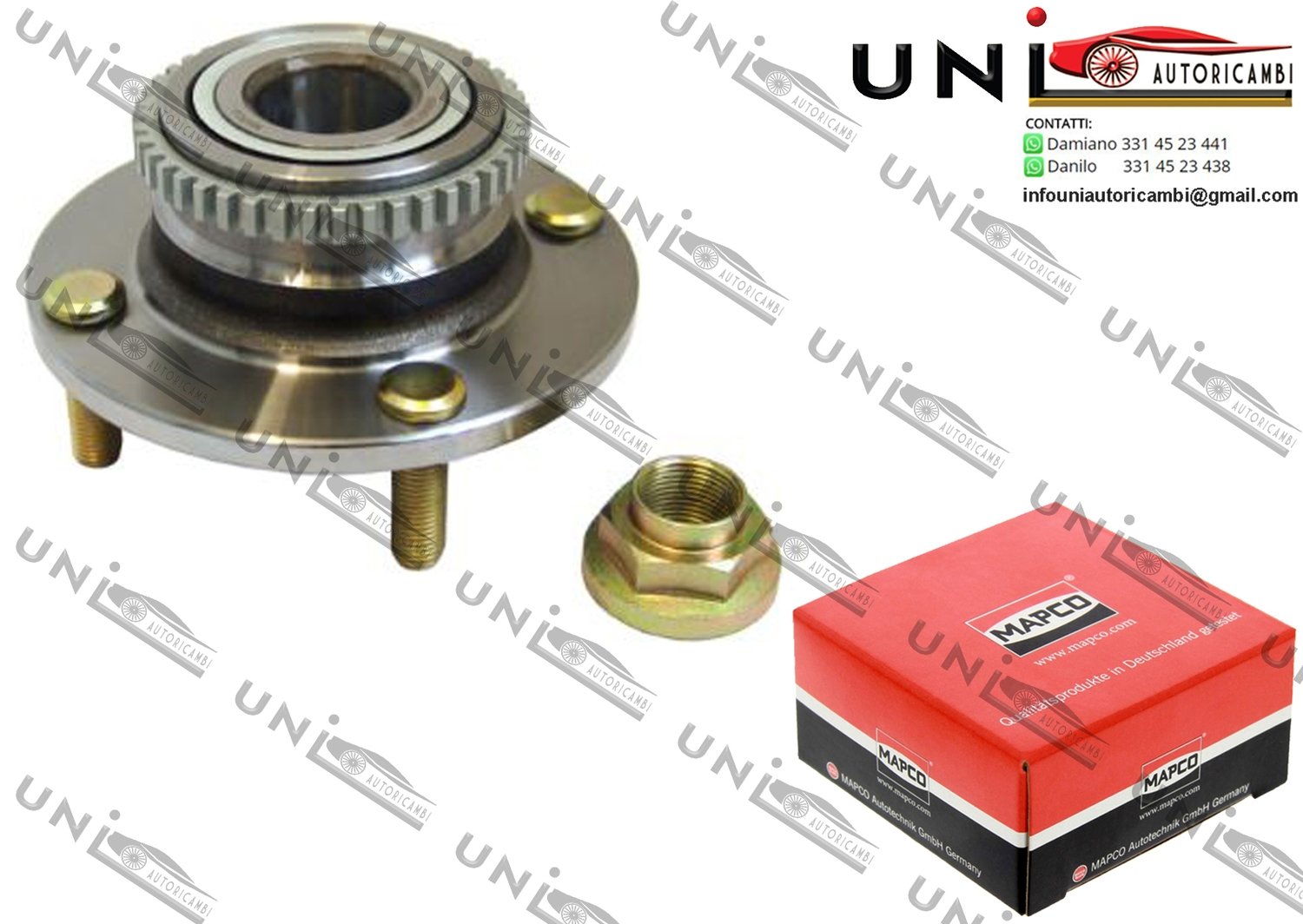 Kit Cuscinetto Ruota Assale Posteriore Bilaterale / Hyundai Elantra / Tre volumi da 2000 / Hyundai Matrix da 2001