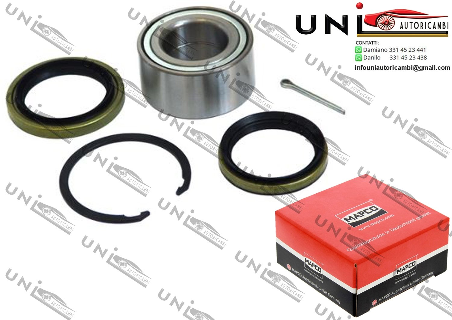 Kit Cuscinetto Ruota Assale Anteriore Bilaterale / Mitsubishi Colt V da 1995 / Mitsubishi Lancer V Station Wagon da 1992 / Mitsubishi Lancer V​I da 1995 / Mitsubishi Pajero Pinin da 1999