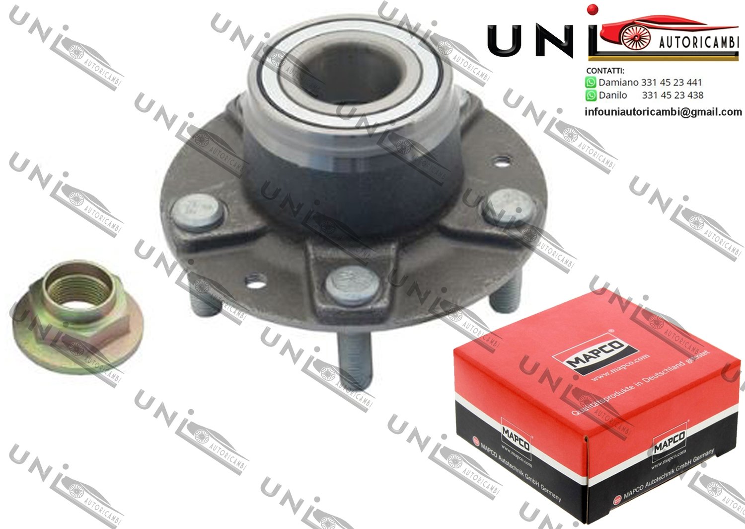 Kit Cuscinetto Ruota Assale Posteriore Bilaterale / Mazda 626 IV / Hatchback da 1991 / Mazda 626 V / Hatchback​ da 1997 / Mazda MX-6 da 1992 / Mazda Xedos 6 da 1992