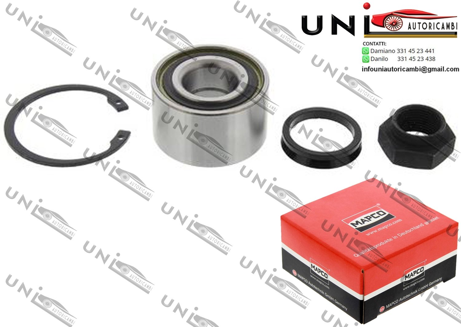 Kit Cuscinetto Ruota Assale Posteriore Bilaterale / Citroé​n AX da 1986 / Citroé​n Saxo da 1996 / Citroé​n Xantia da 1993 / Peugeot 106 I da 1991 / Peugeot 106 II da 1996