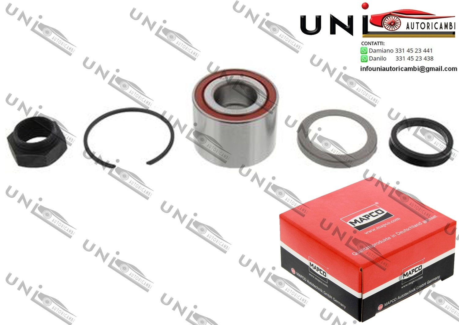 Kit Cuscinetto Ruota Assale Posteriore Bilaterale / Citroé​n Saxo da 1996 / Citroé​n​ Xsara da 1997 / Citroé​n​ Xsara Coupé​ da 1998 / Peugeot 106 II da 1996 / Peugeot 205 Furgonato da 1994