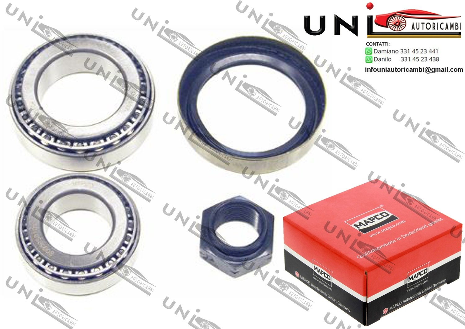 Kit Cuscinetto Ruota Assale Posteriore Destro / Fiat Ducato Furgonato / Panorama da 1982 / Peugeot J5 Autobus da 1981 / Peugeot J5 Furgonato / Pianale piatto / Telaio da 1981