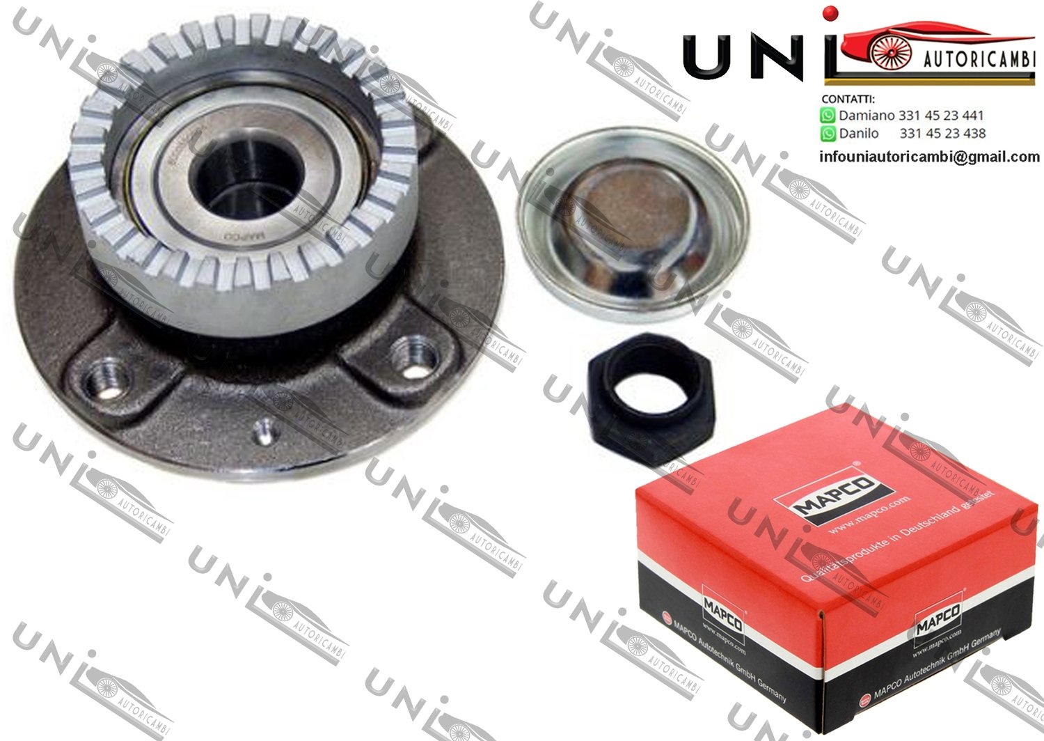 Kit Cuscinetto Ruota Assale Posteriore Bilaterale / Citroën Xsara da 1997 / Citroën Xsara Break da 1997 / Citroën Xsara Coupé da 1998 / Peugeot 306 da 1994 / Peugeot 306 Break da 1997