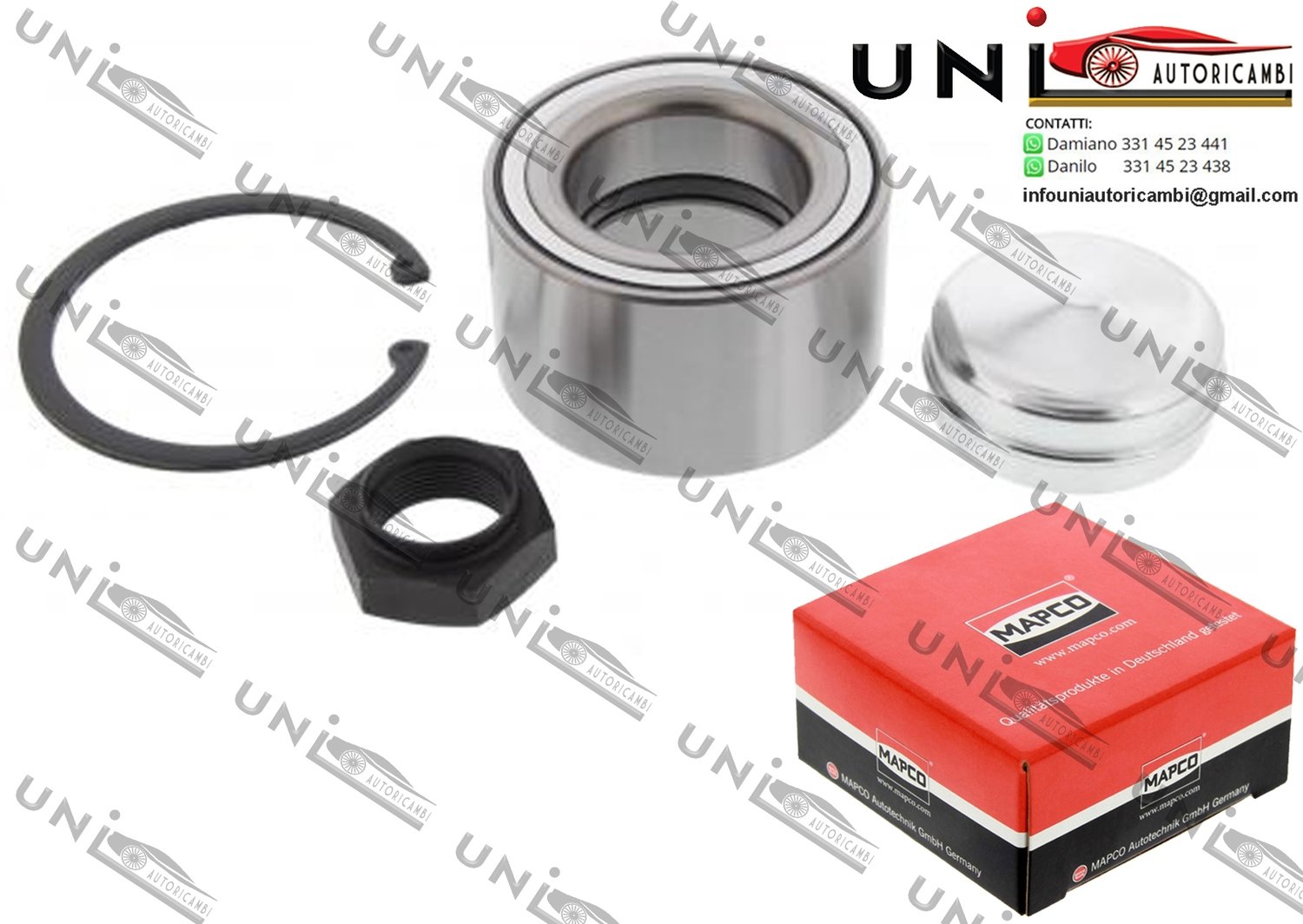 Kit Cuscinetto Ruota Assale Anteriore Bilaterale Sinistro o Destro / Citroën Jumper Autobus da 1994 / Citroën Jumper Autobus da 2002 / Fiat Ducato Autobus da 1994 / Peugeot Boxer Autobus da 1994