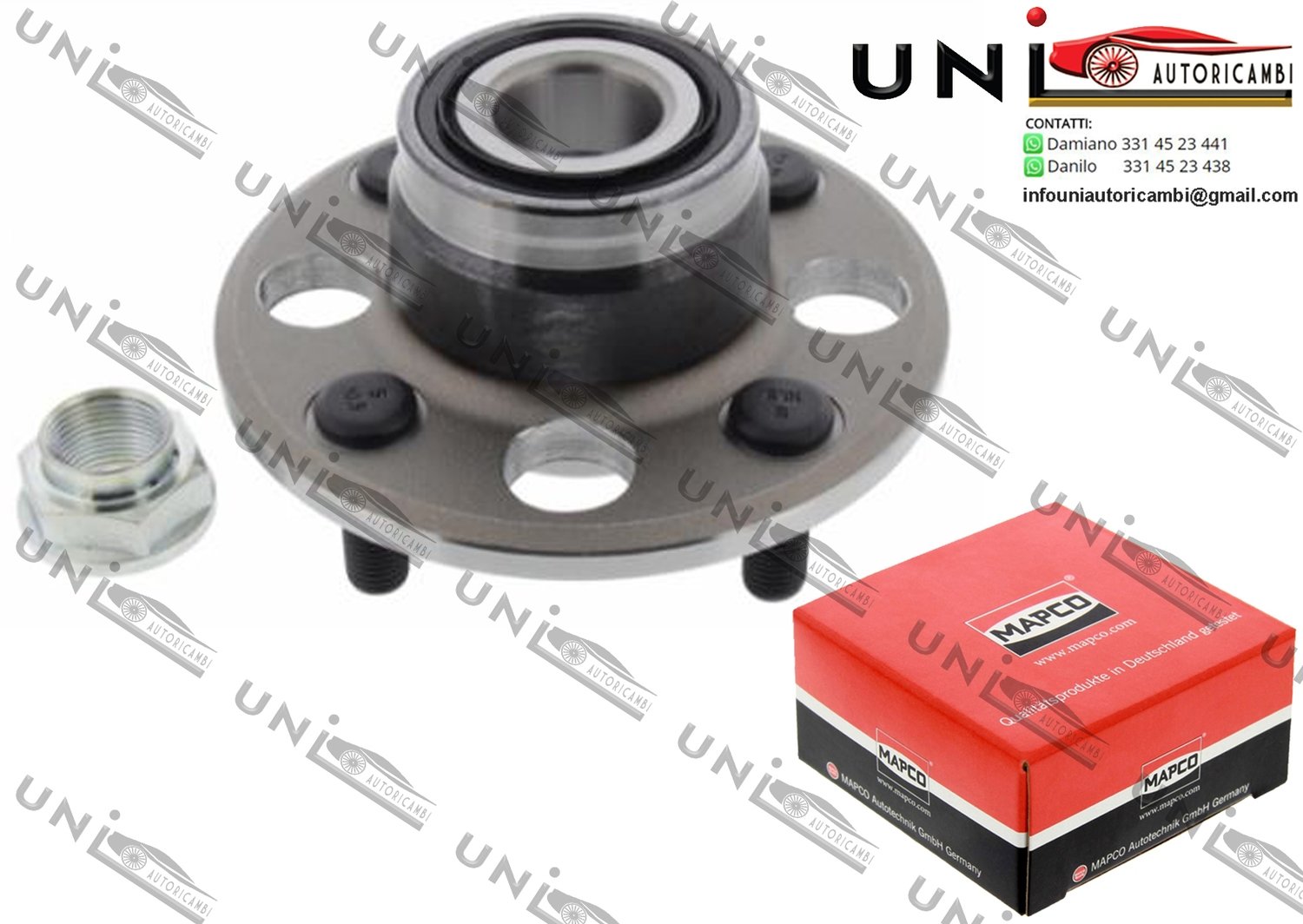 Kit Cuscinetto Ruota Assale Posteriore Bilaterale / Honda Civic I / II Shuttle da 1983 / Honda Civic IV Hatchback da 1987 / Honda Civic VI Coupé da 1996 / Honda Logo da 1999 / Isuzu Impulse da 1990