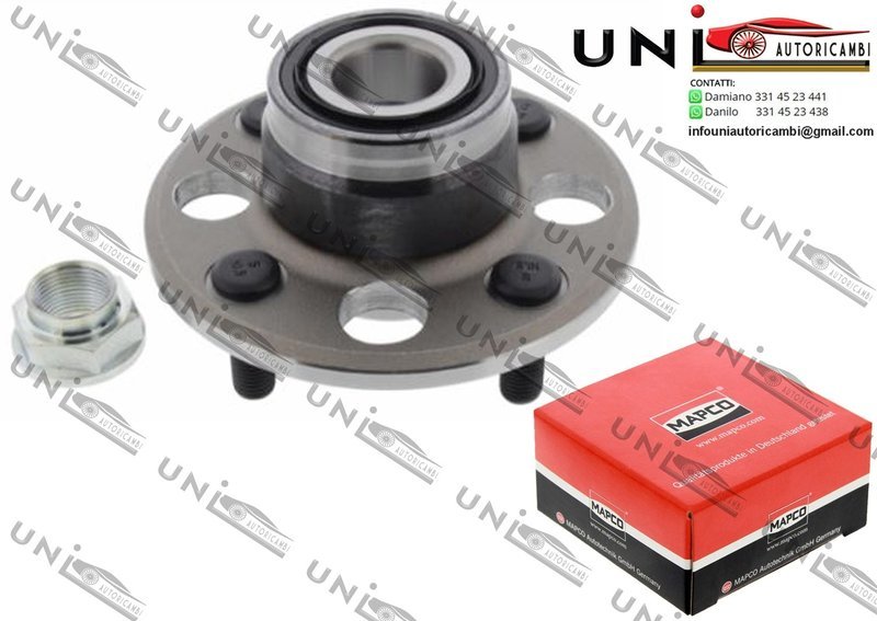 Kit Cuscinetto Ruota Assale Posteriore Bilaterale / Honda Civic I / II Shuttle da 1983 / Honda Civic IV Hatchback da 1987 / Honda Civic VI Coupé da 1996 / Honda Logo da 1999 / Isuzu Impulse da 1990