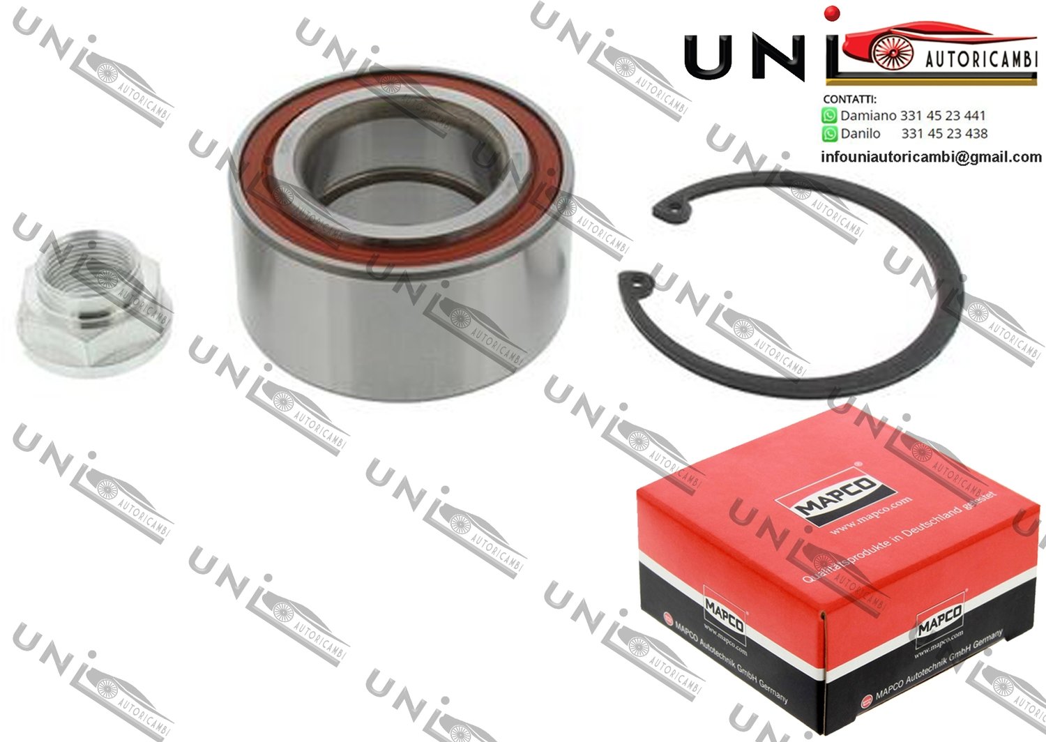 Kit Cuscinetto Ruota Assale Anteriore Bilaterale / Honda Civic V Coupé da 1993 / Honda Civic V Hatchback da 1991 / Honda Civic VI Fastback da 1994 / Honda CR-V I da 1995 / Honda HR-V da 1999