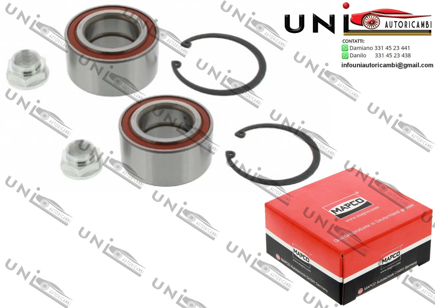 Kit Cuscinetto Ruota Assale Anteriore Bilaterale / Honda Civic V Coupé​ / Hatchback / Tre volumi da 1991 / Honda Civic VI Hatchback / Tre volumi da 1995 / Honda CR-V I da 1995 / Honda HR-V da 1999