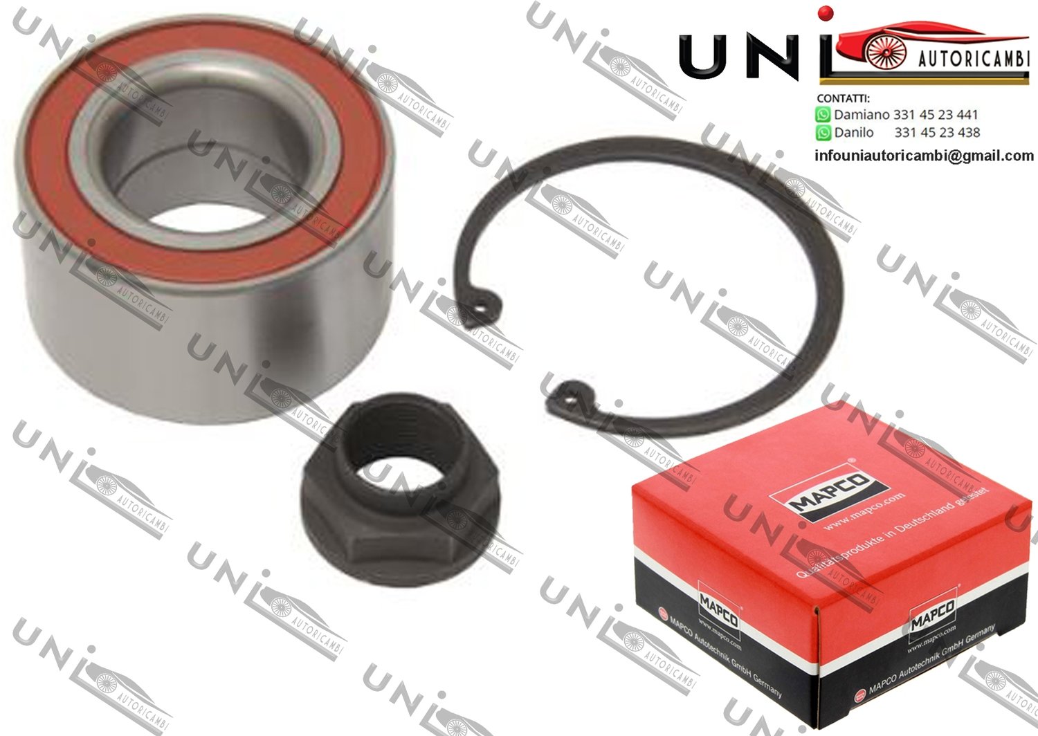 Kit Cuscinetto Ruota Assale Anteriore Bilaterale / Acura Integra 2 volumi / Coda spiovente da 1985 / Honda Civic II Shuttle​ da 1988 / Honda Civic I​V Hatchback / Tre volumi da 1987