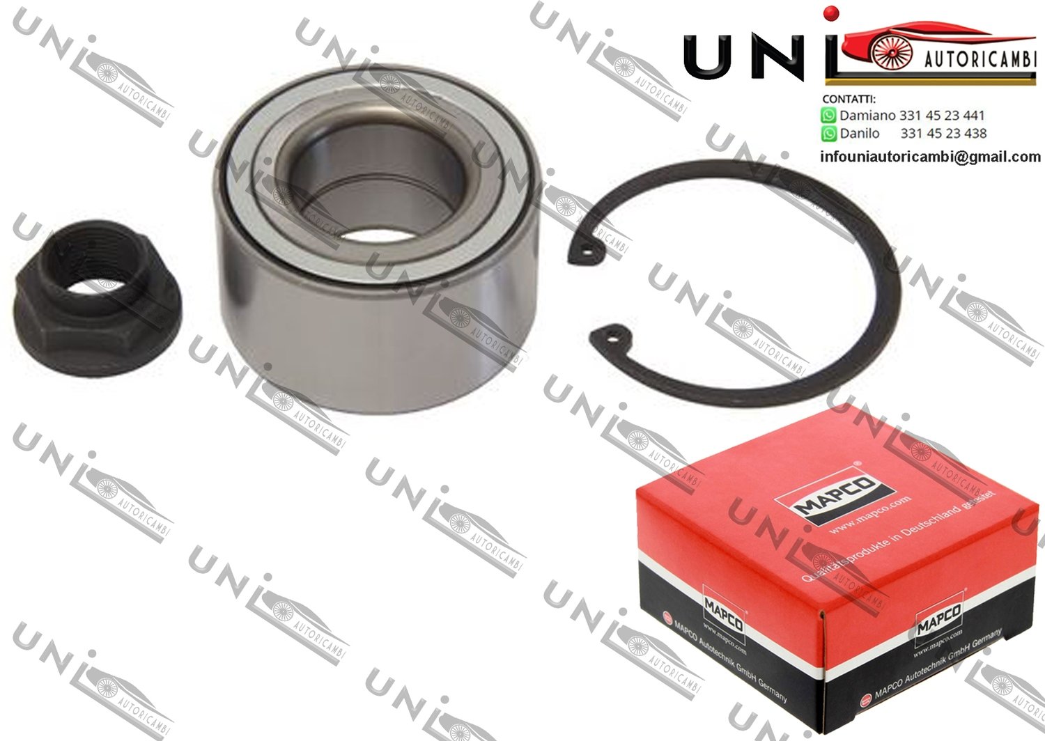 Kit Cuscinetto Ruota Assale Anteriore Bilaterale / Honda City Tre volumi da 2003 / Honda Civic IV Hatchback / Tre volumi da 1987 / Honda CR-V II da 2001 / Honda Logo da 1999 / Isuzu Impulse da 1990